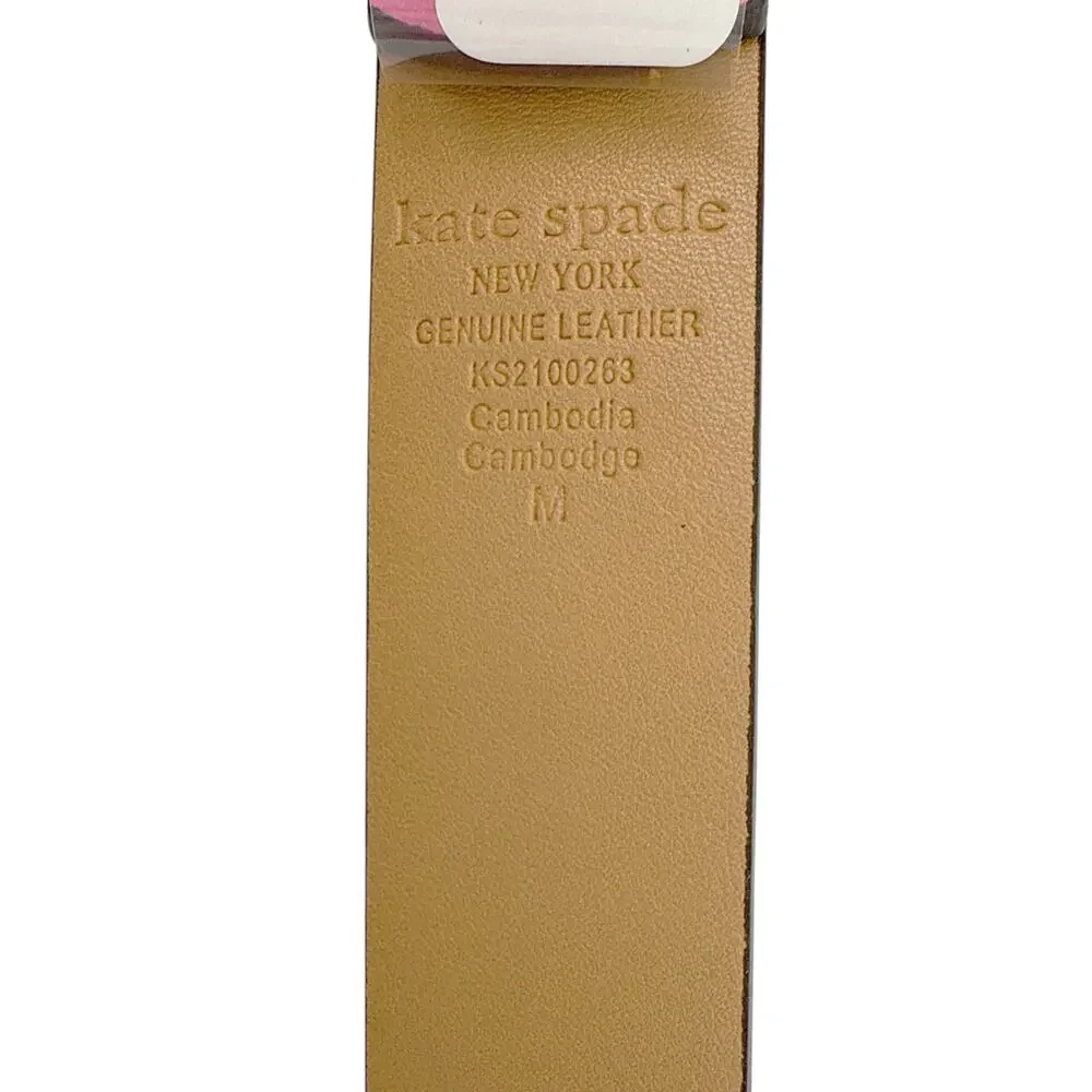 KATE SPADE New York Spade Belt in Rhododendron Grove / Pale Gold M